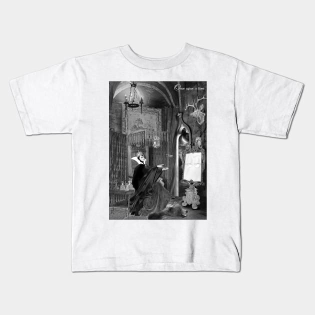 The Lazy Magic Mirror (Black & White Edition) Kids T-Shirt by PrivateVices